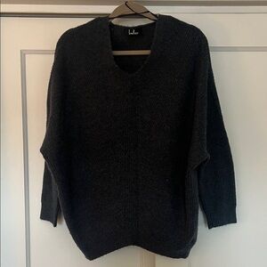 Lulu's Charcoal V-Neck Sweater